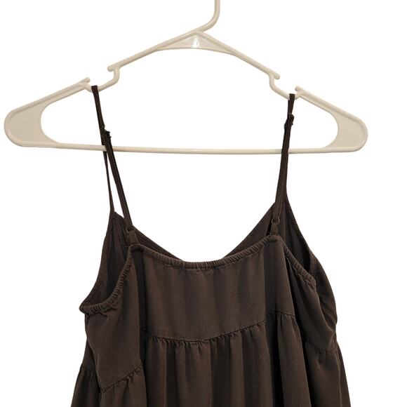 American Eagle Outfitters Ruffle Babydoll Flounce Slip Mini Dress Black Small - Picture 5 of 9